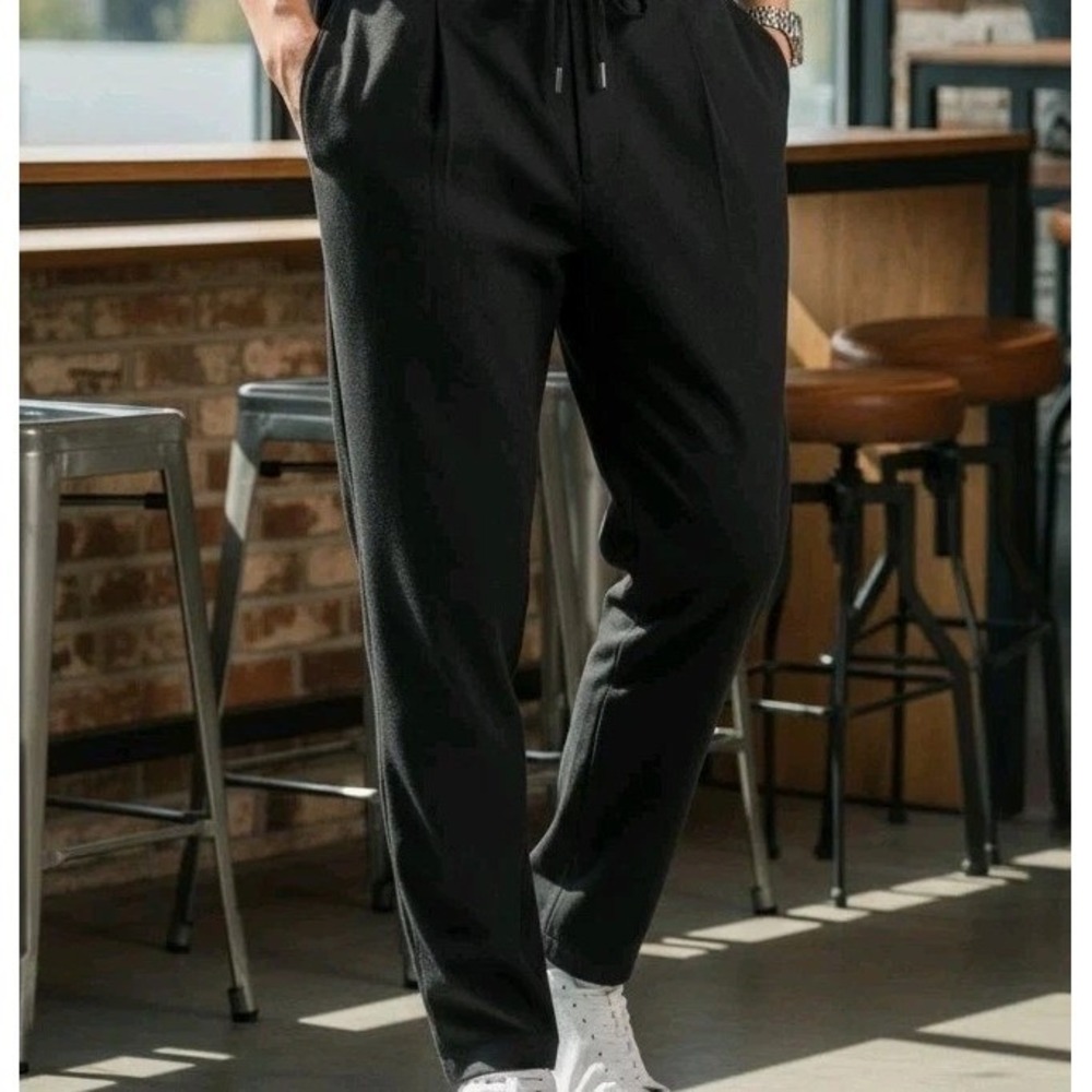 Michael Kors Mens 36x32 Pleat Drawstring Pants Stretch Casual Minimal Preppy NWT